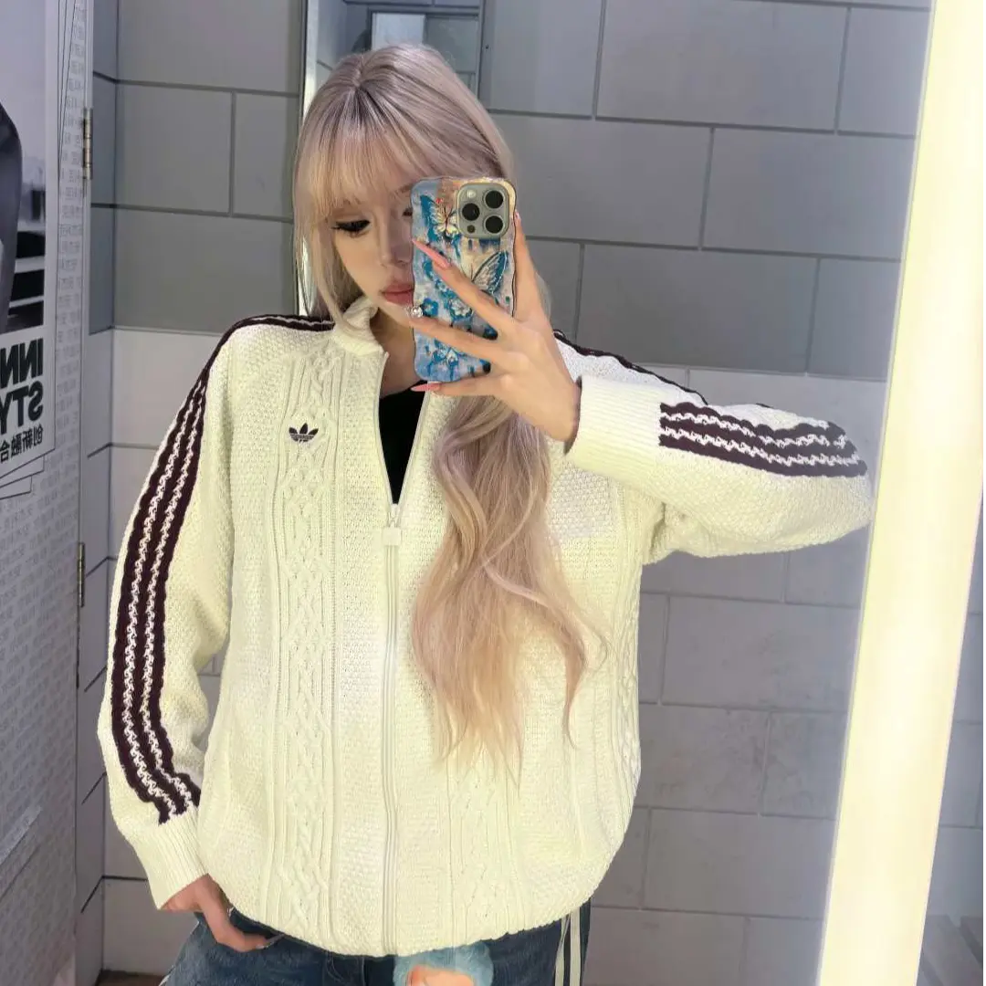 ADIDAS ARCHIVE CUTLINE TRACK TOP 针织运动宽松夹克外套 KS7804
