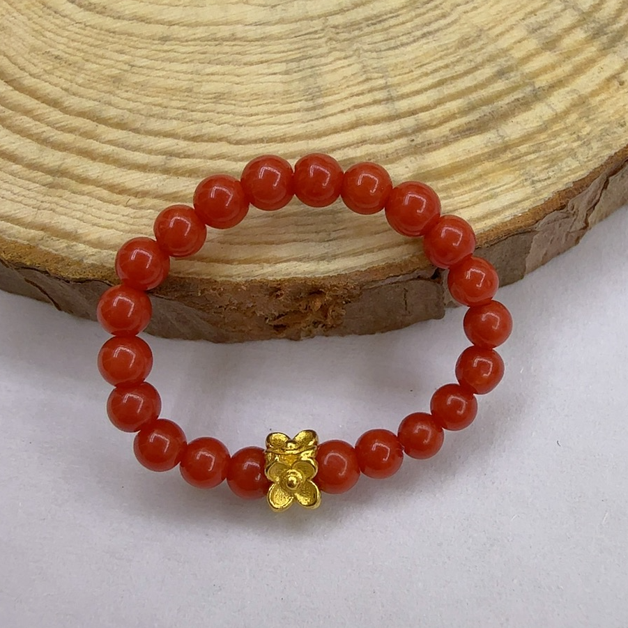 【中展红珊瑚】天然红珊瑚戒圈 约3mm 多样性发一