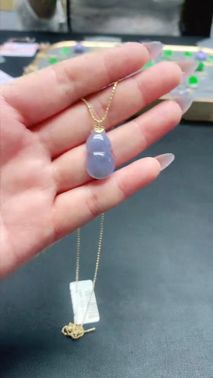 【闪购商品】翡翠颈饰18K金镶嵌证书 礼盒