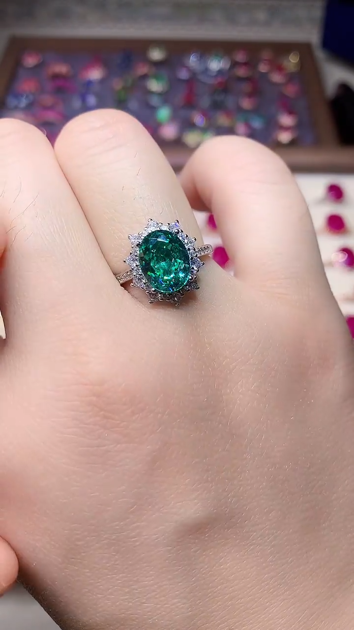 【闪购商品】碧玺戒指银S925镶嵌....