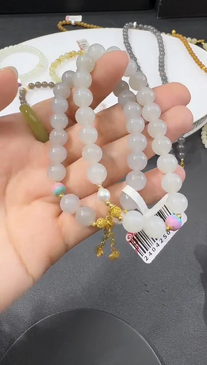 【闪购商品】和田玉18K金镶嵌手串H0318-S564-132多样性一件