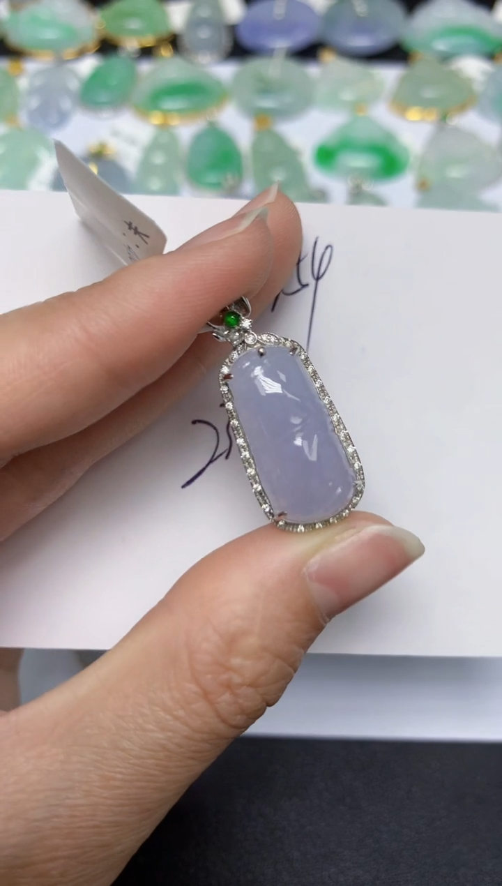 【闪购商品】翡翠颈饰18K金镶嵌 天然翡翠A货