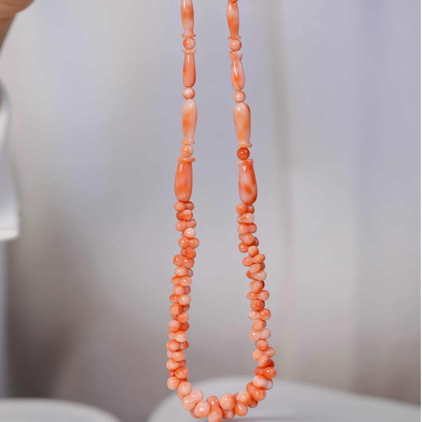 上品传承925银天然珊瑚项链