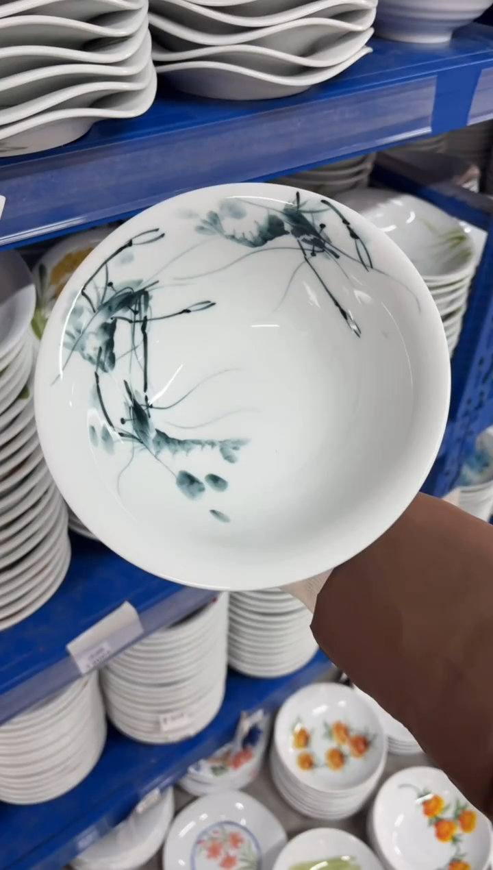 瓷片景德镇高温陶瓷食品级手绘釉中彩-汤碗