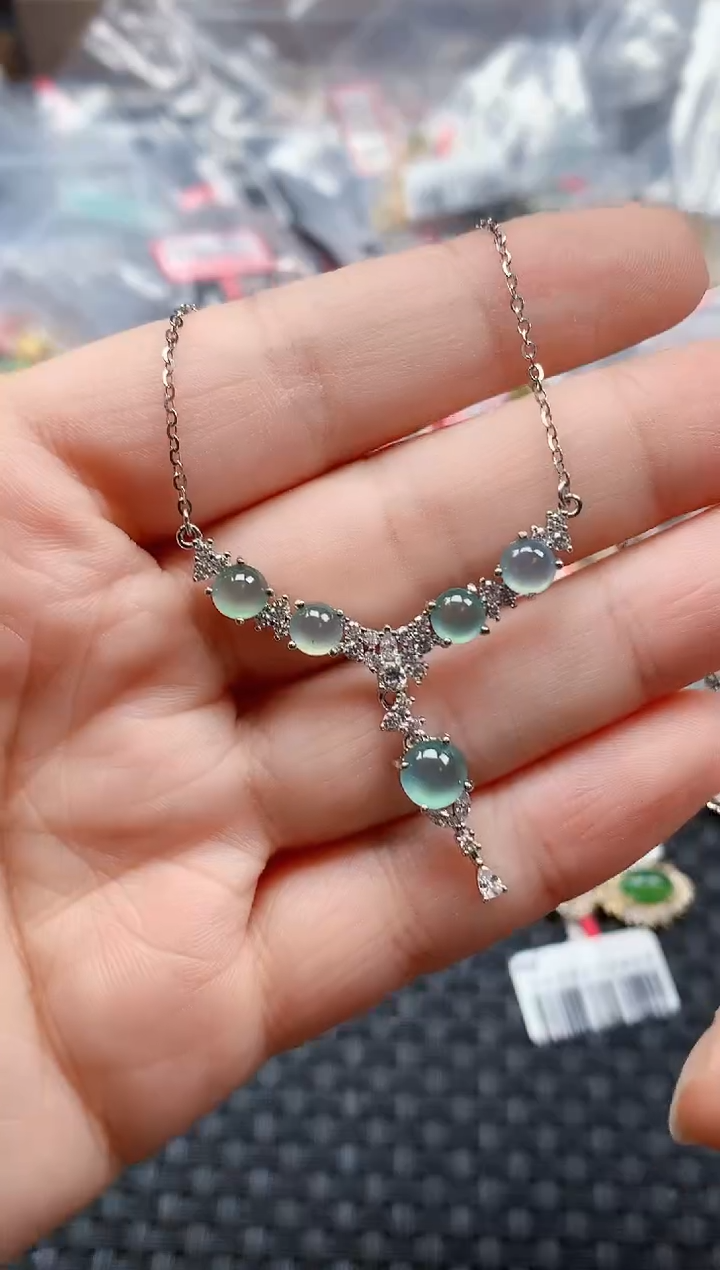 银S925镶嵌戒指翡翠天然A货缅甸翡翠