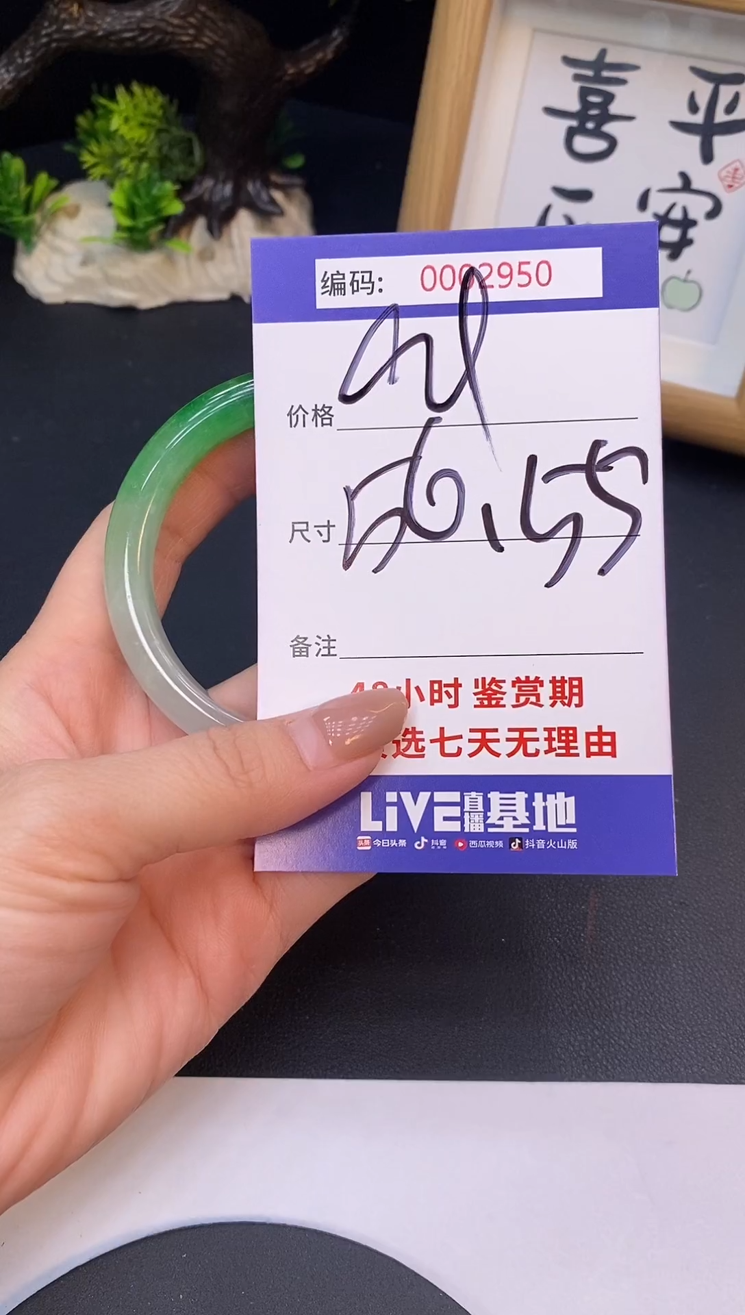 未镶嵌手镯翡翠0002950