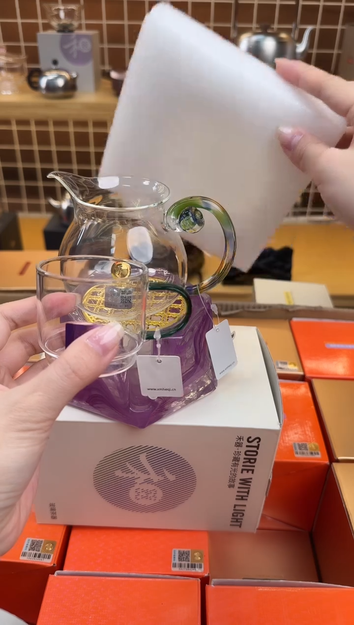 @@禾器幻彩浮莲迷翠+逸杯墨绿色1只