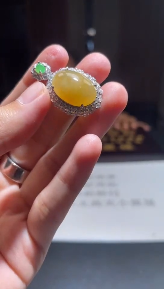 银S925镶嵌挂件翡翠翡翠A货