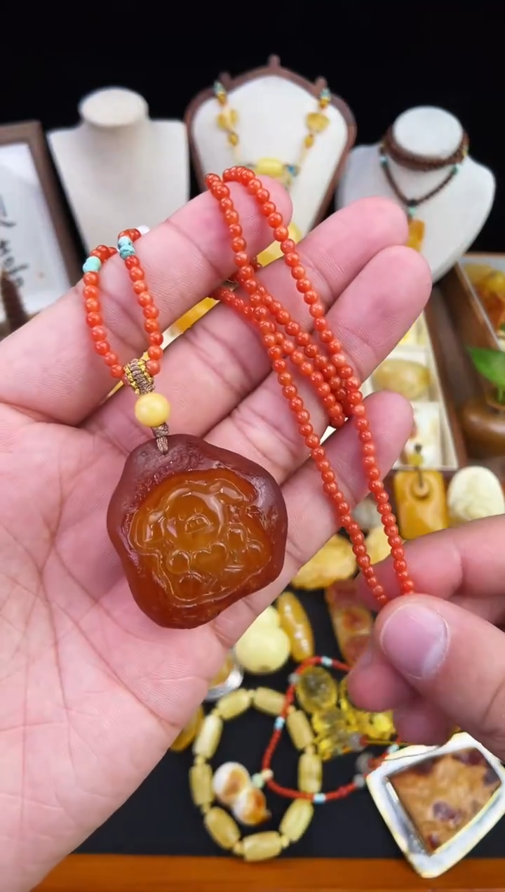 琥珀未镶嵌珠宝奇石柒月
