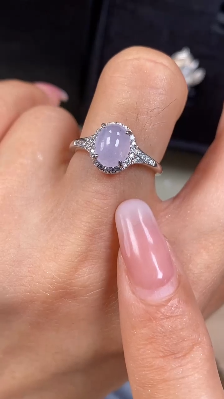 【闪购商品】翡翠戒指银S925镶嵌9508