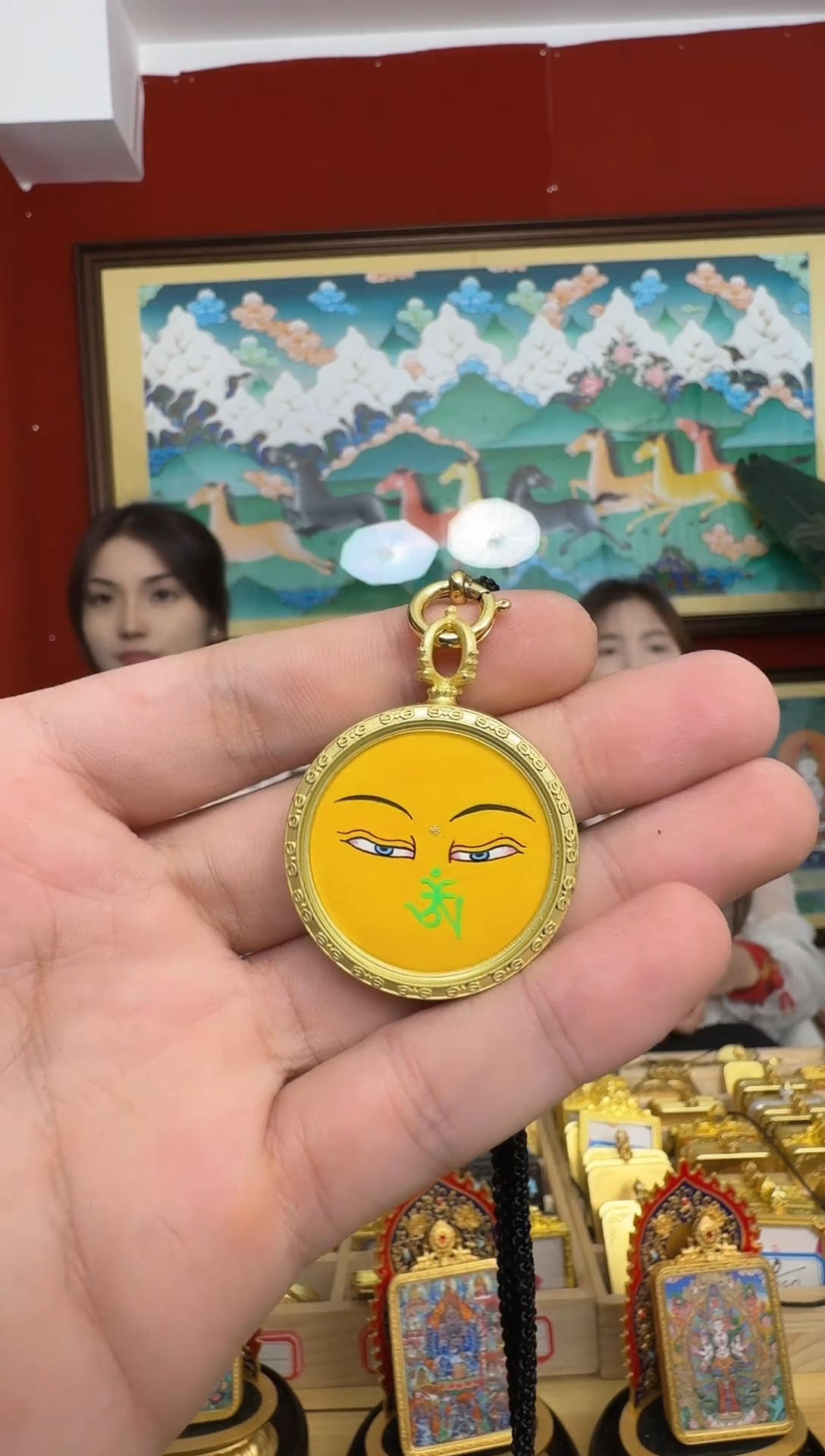 吊坠文老师-热贡纯手绘