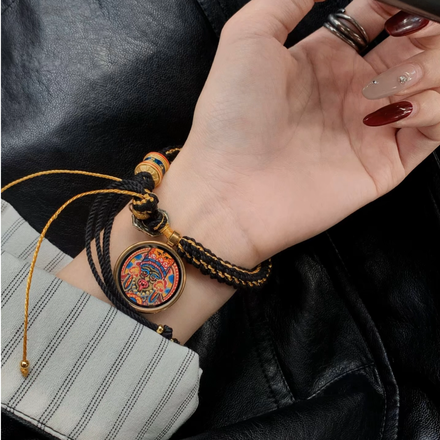 中性绳子纯手工皮质民族风五彩素款藏式编绳情侣