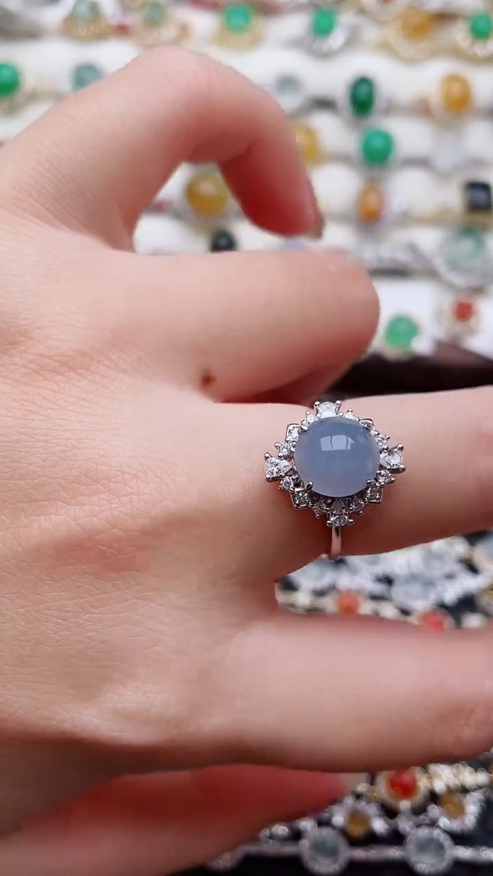 银S925镶嵌戒指翡翠230