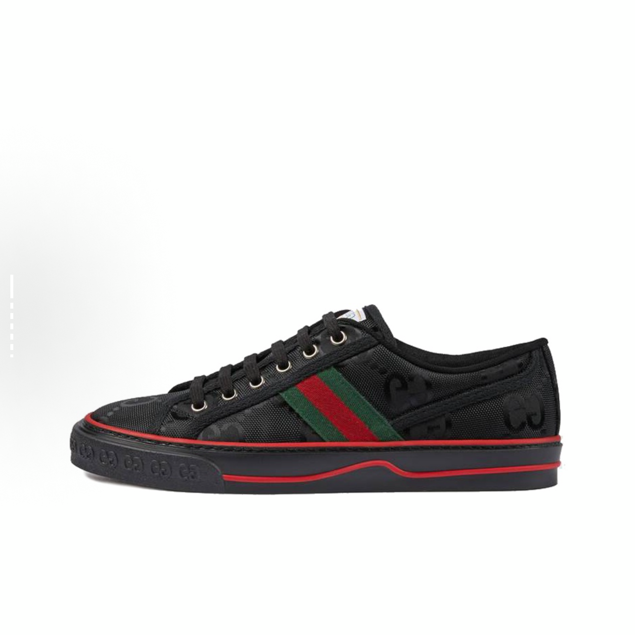 未使用 GUCCI/古驰 全新 Tennis1977 双G 印花徽标 时尚板鞋 黑红