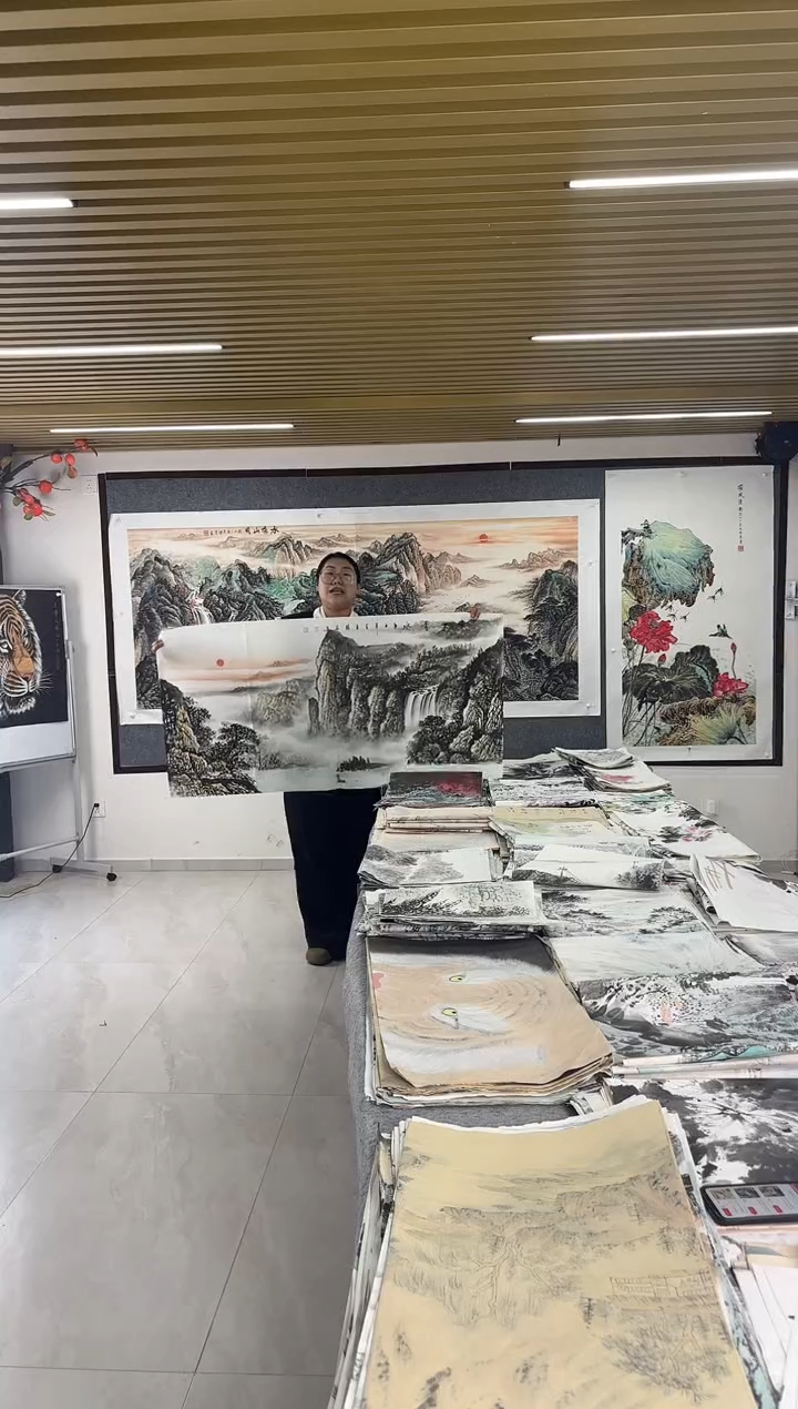 国画丹青专属福利-四尺整张李胜华带证书