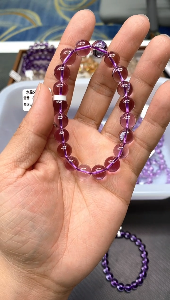 未镶嵌手串水晶年*9紫水晶10mm