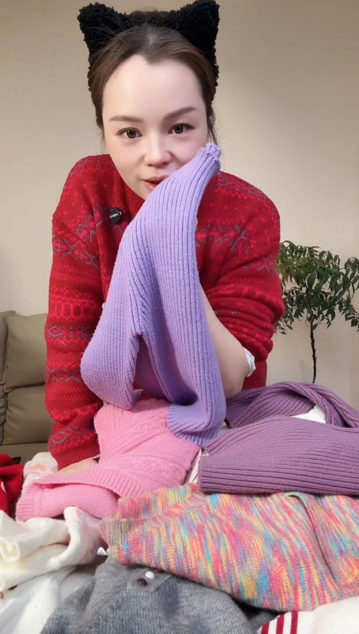 锦***子五色打底衫140浅紫色一件