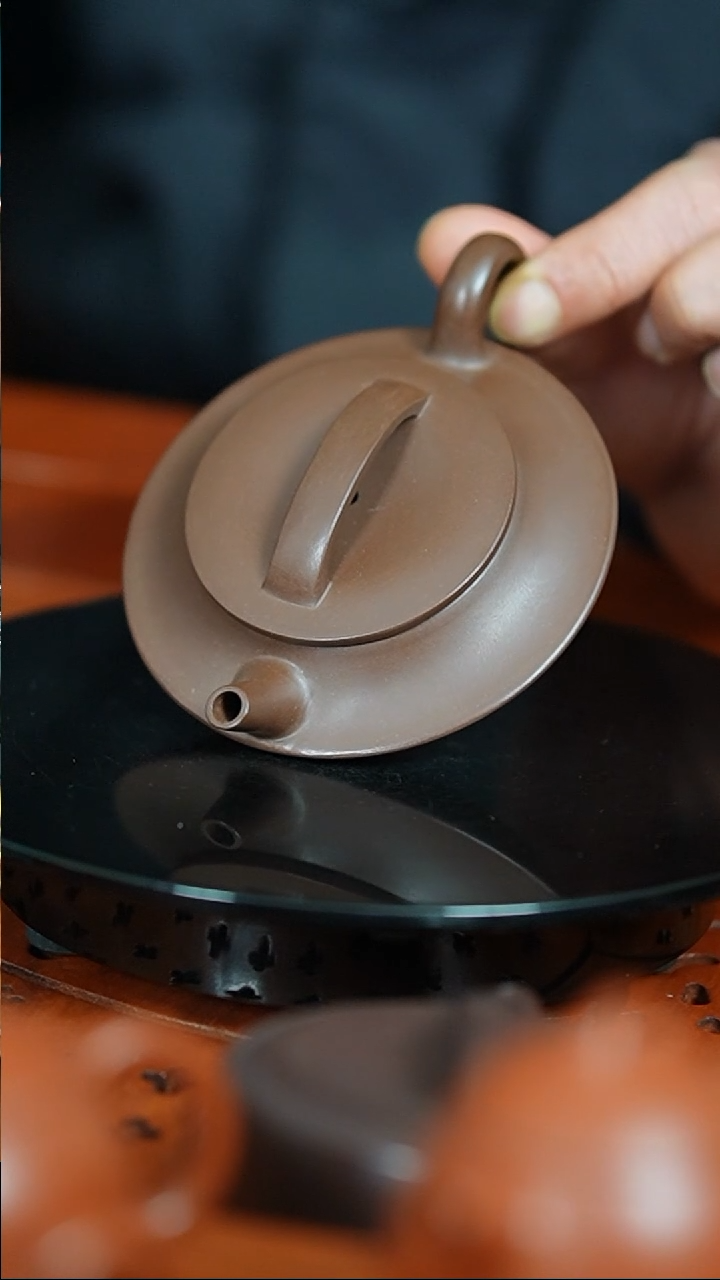 【闪购商品】紫砂茶宠革泥虚扁薄胎内推100cc