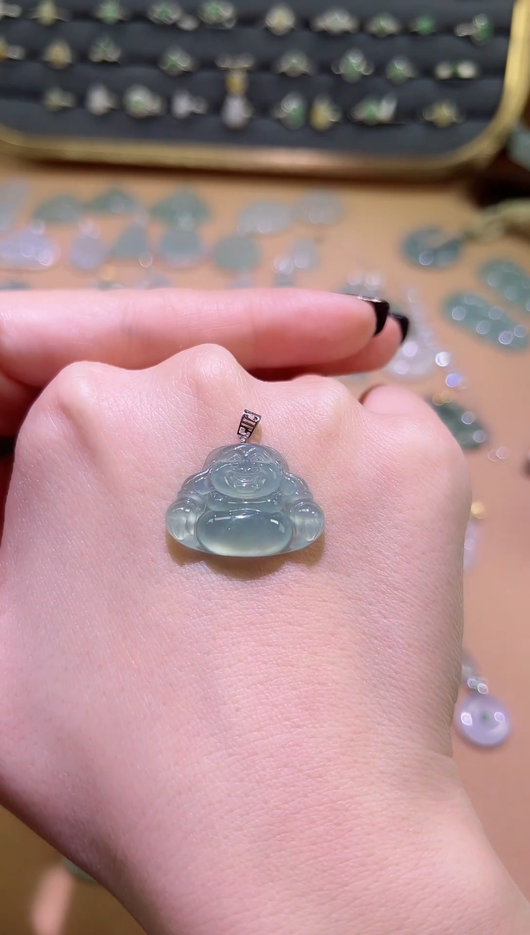 【闪购商品】翡翠颈饰18K金镶嵌佛公