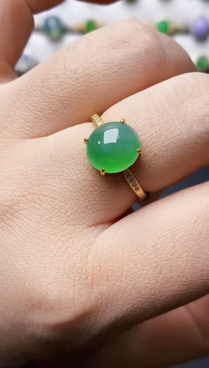 银S925镶嵌戒指翡翠0516