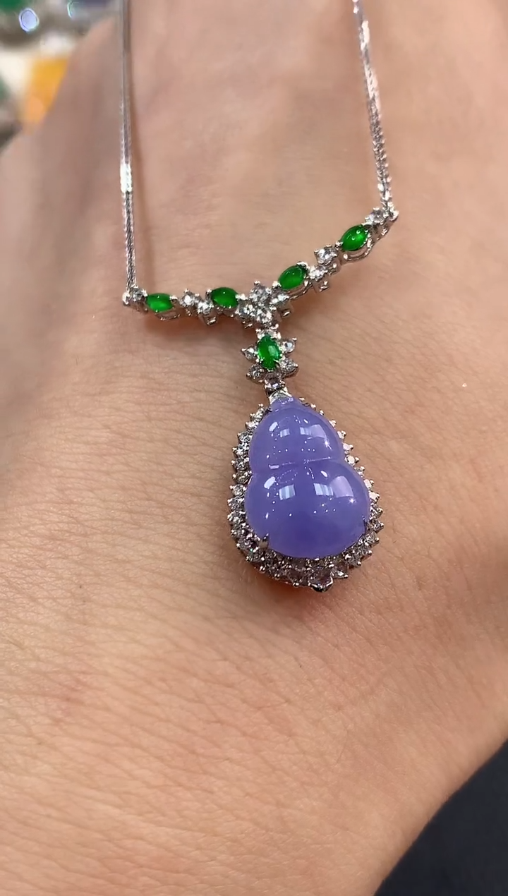 【闪购商品】翡翠吊坠(不含链)18K金镶嵌C51有色差