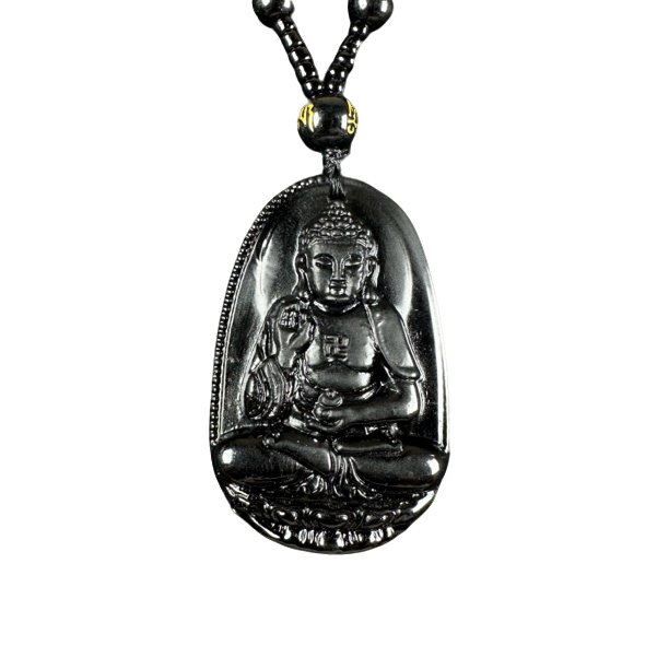 【晨晨珠宝】W040轻奢佛公黑曜石吊坠 多样性发其一