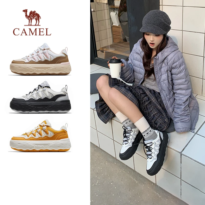 骆驼【芒果】户外鞋25秋季新款厚底增高板鞋时尚百搭舒适休闲鞋女鞋
