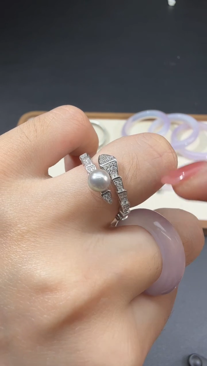 银S925镶嵌戒指海水珍珠S1227-S8888-114