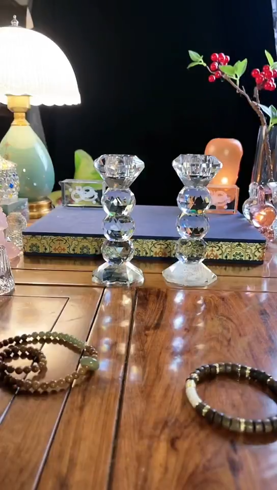 水晶高档烛台拍一发二