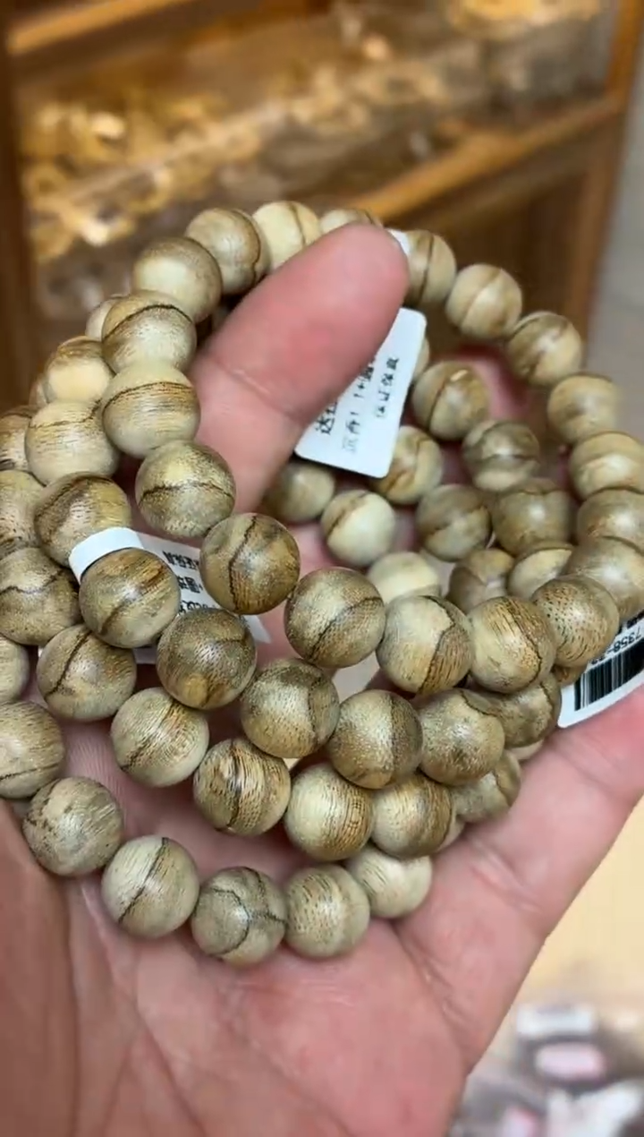 沉香手串 达拉干圆珠单圈虎皮纹1.1+多样性发其一
