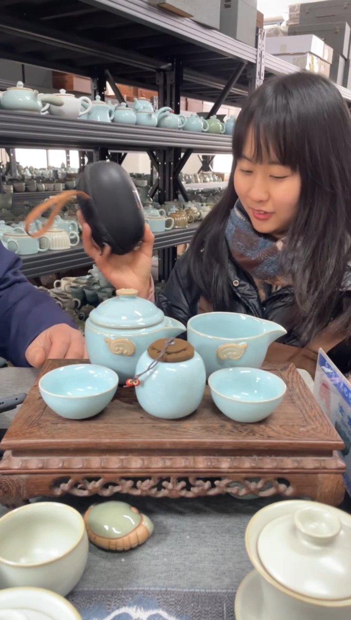 【闪购商品】瓷片天青吉祥五件套微瑕