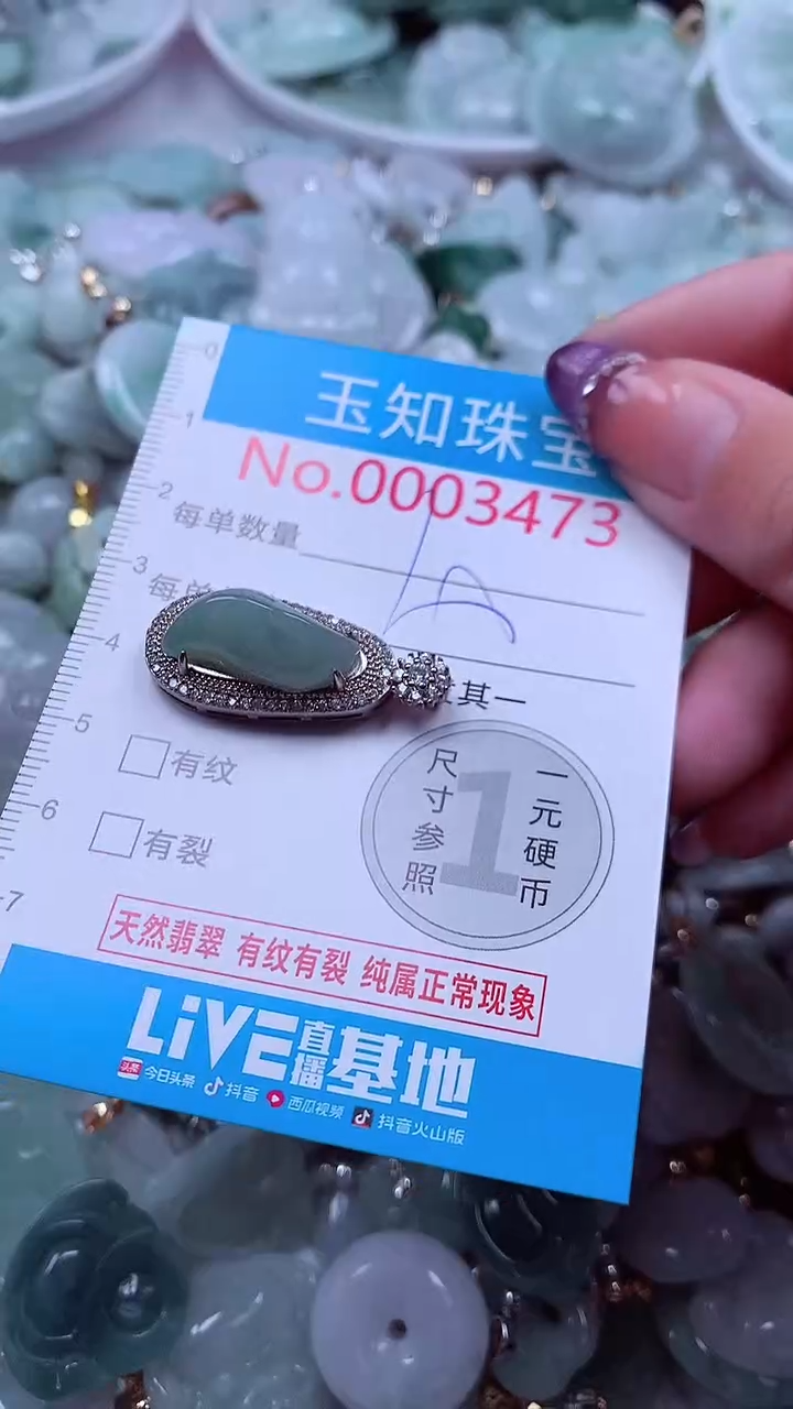 翡翠未镶嵌吊坠(不含链)3473