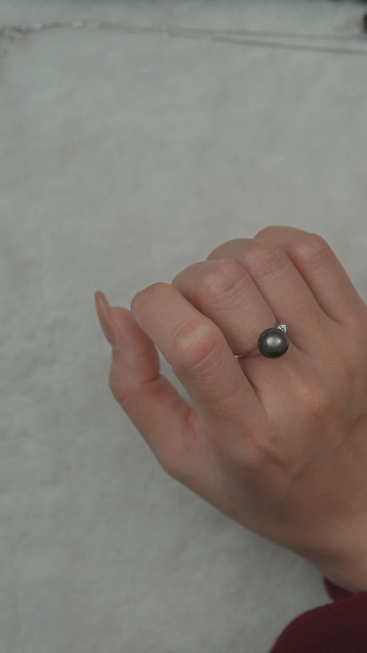 【闪购商品】海水珍珠戒指银S925镶嵌10-11mm