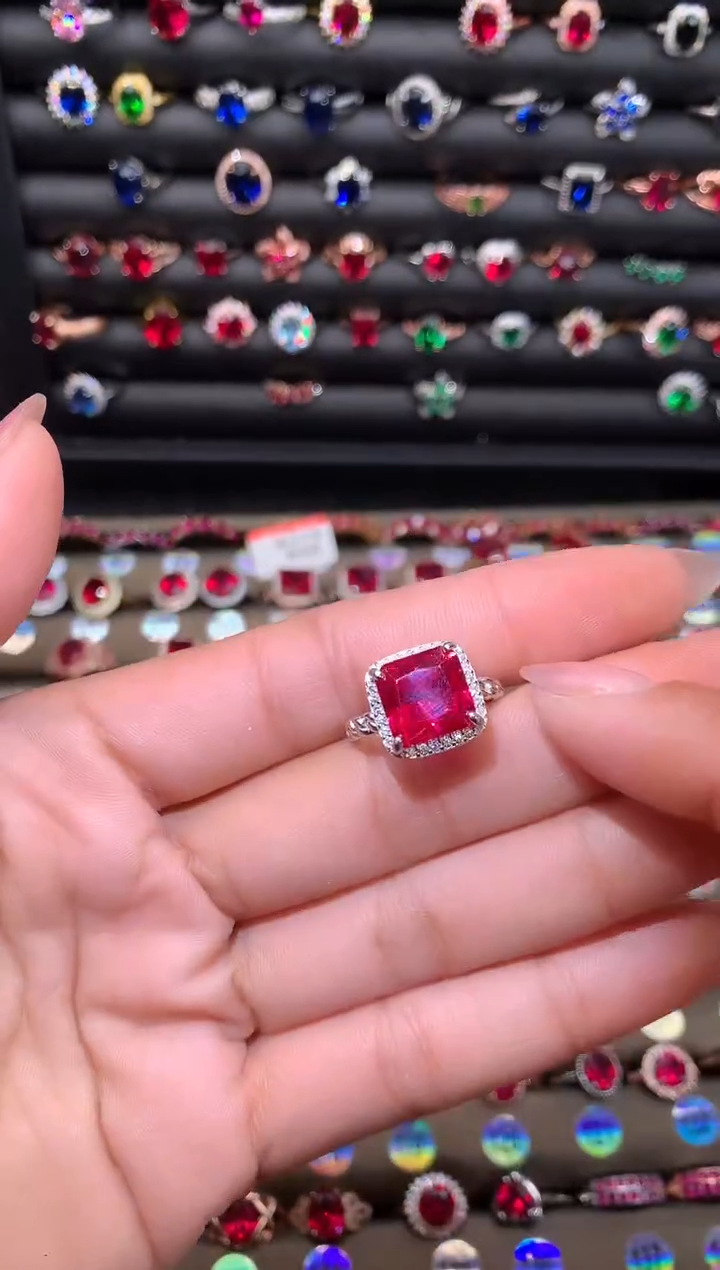 【闪购商品】红宝石戒指银S925镶嵌1