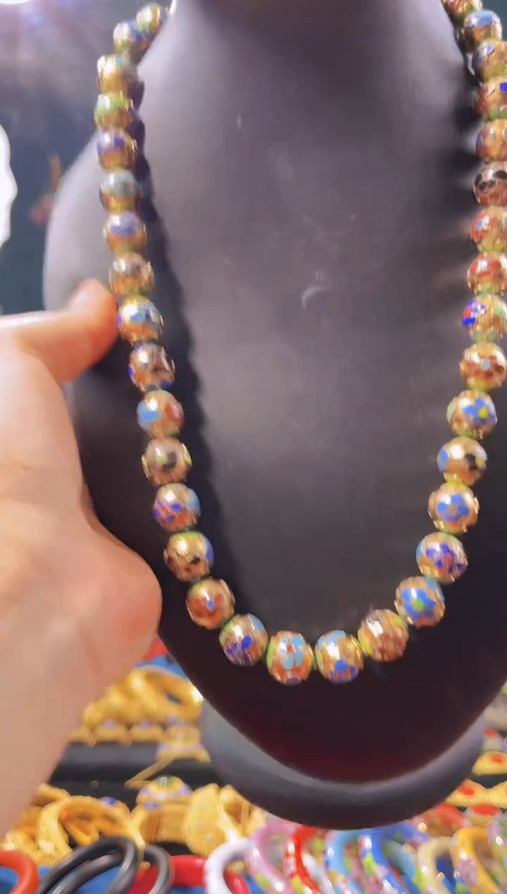 【闪购商品】非遗绝技 景泰蓝金地1.2项链