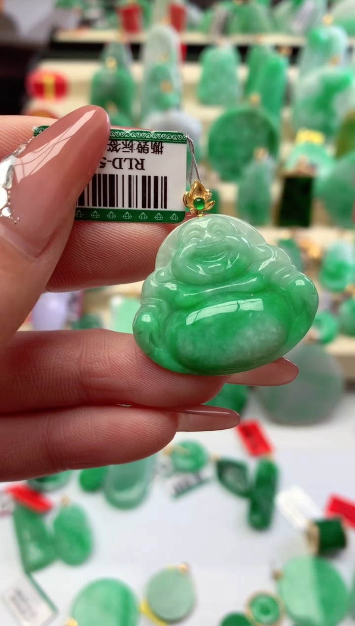 【闪购商品】翡翠吊坠(不含链)18K金镶嵌挂件