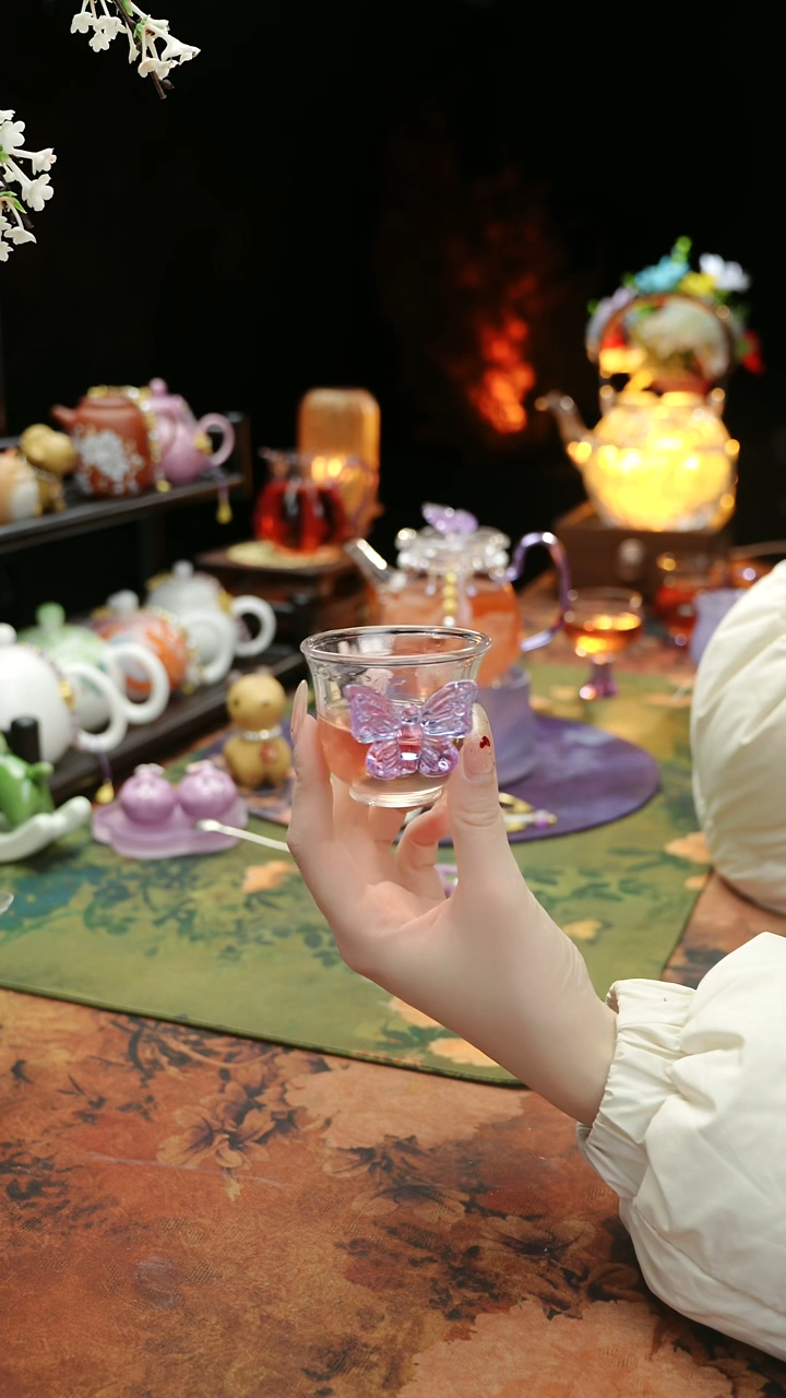 【闪购商品】紫色蝴蝶品茗杯60cc@@@@@@