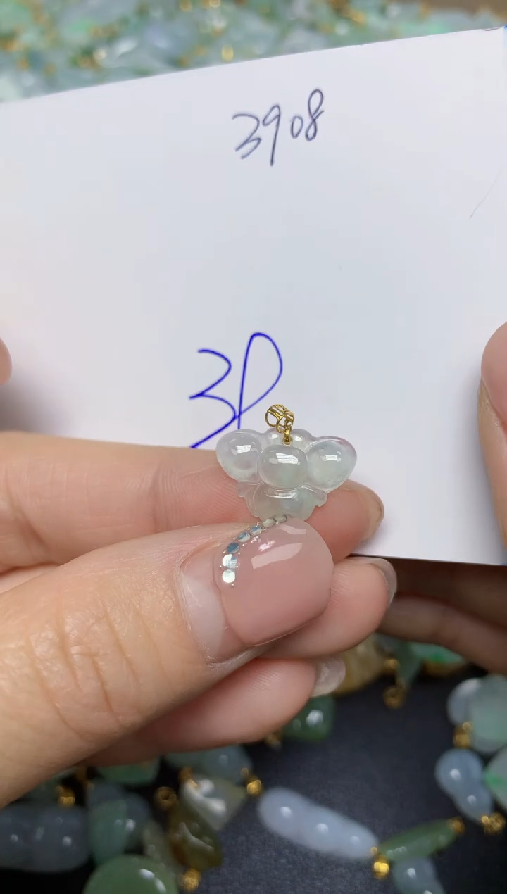 【闪购商品】翡翠挂件18K金镶嵌 天然翡翠A货