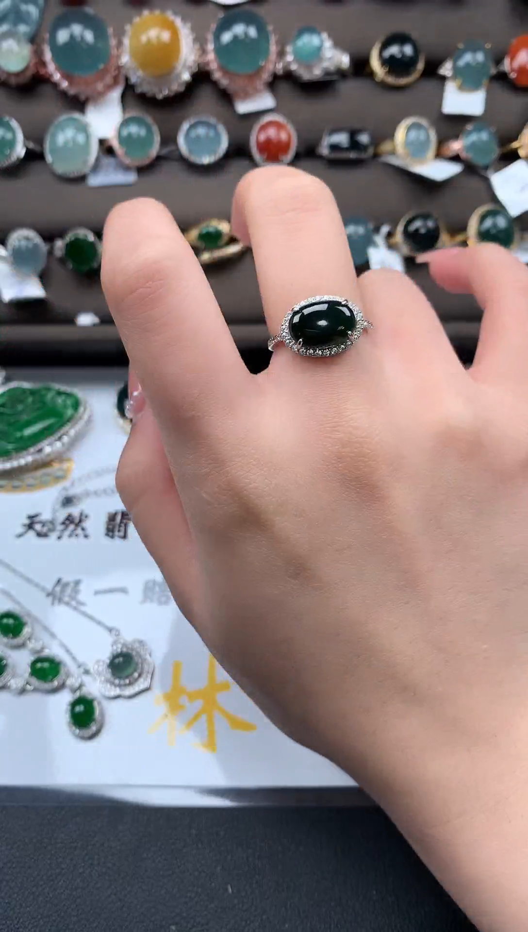 【闪购商品】翡翠戒指银S925镶嵌51241