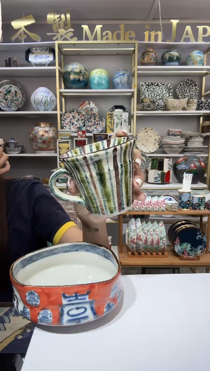 陶瓷盐草窑中岛洋马克杯230ml-十草