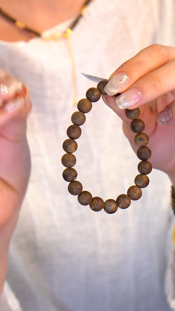 沉香手串虫漏8mm单圈 S250802 浮