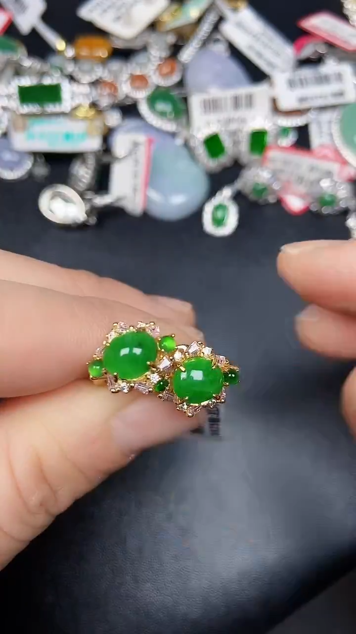 银S925镶嵌戒指翡翠2760