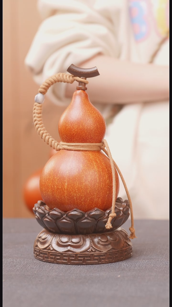 177号链接精品大漆葫芦现货现发[一物一拍]不包含莲花底座