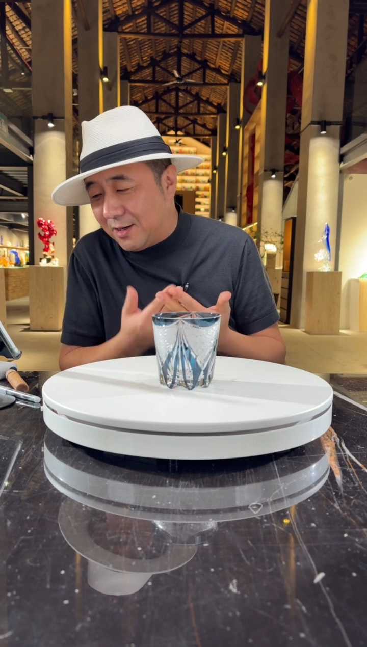 摆件蓝色火焰威士忌杯