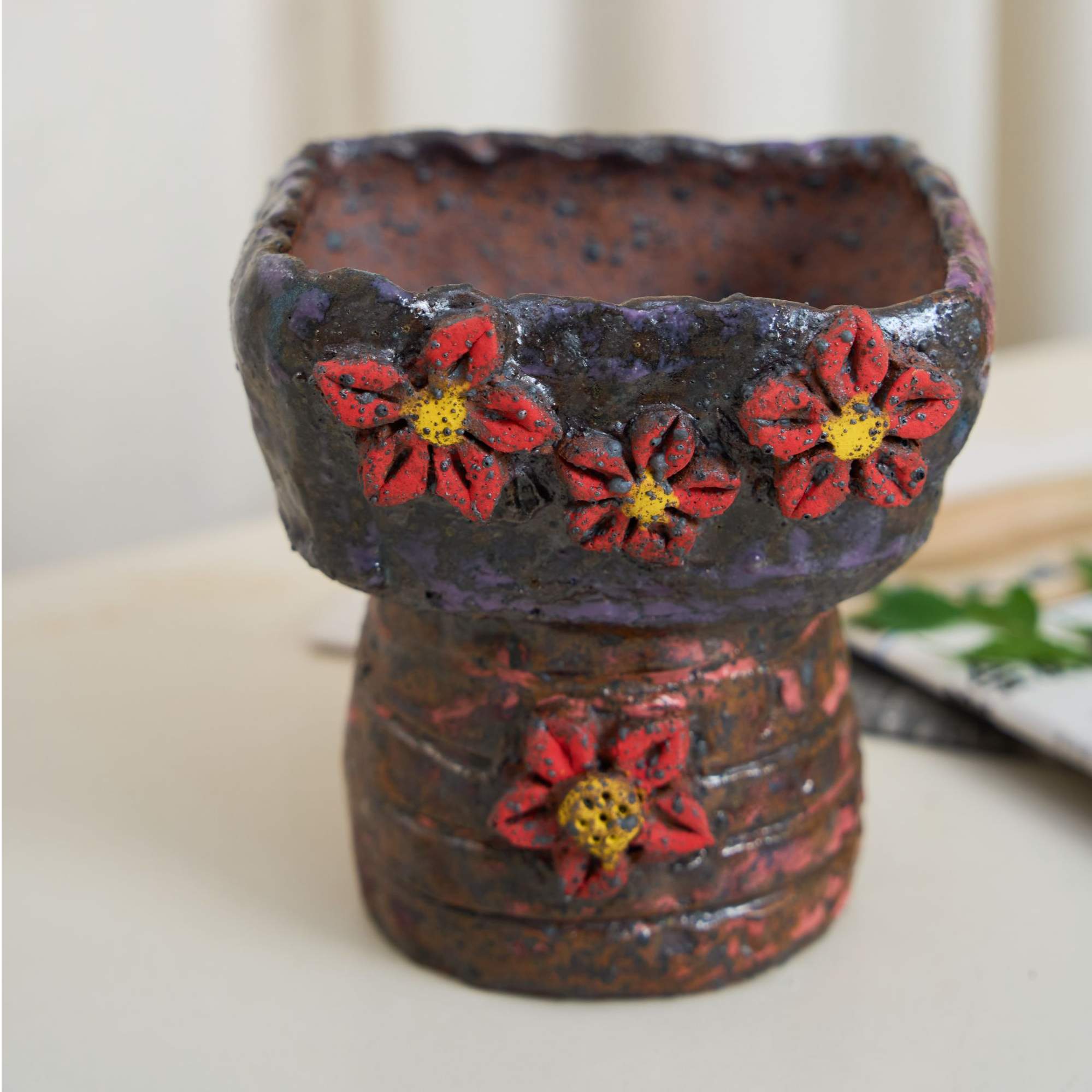 灼花褐韵多肉花盆清仓家用