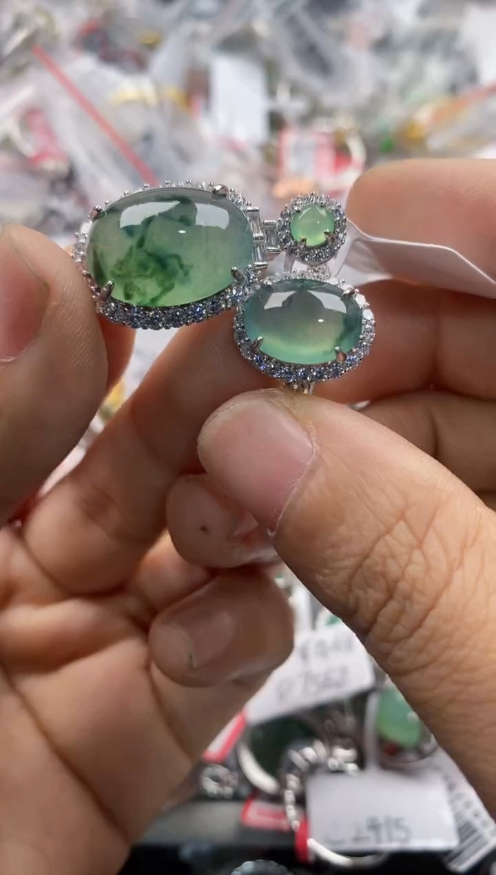 银S925镶嵌戒指翡翠333               8