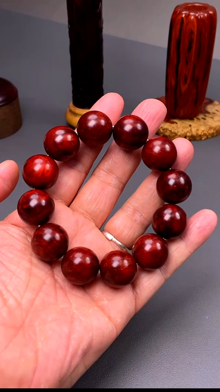 小叶紫檀印度小叶紫檀树头老料20mm手串