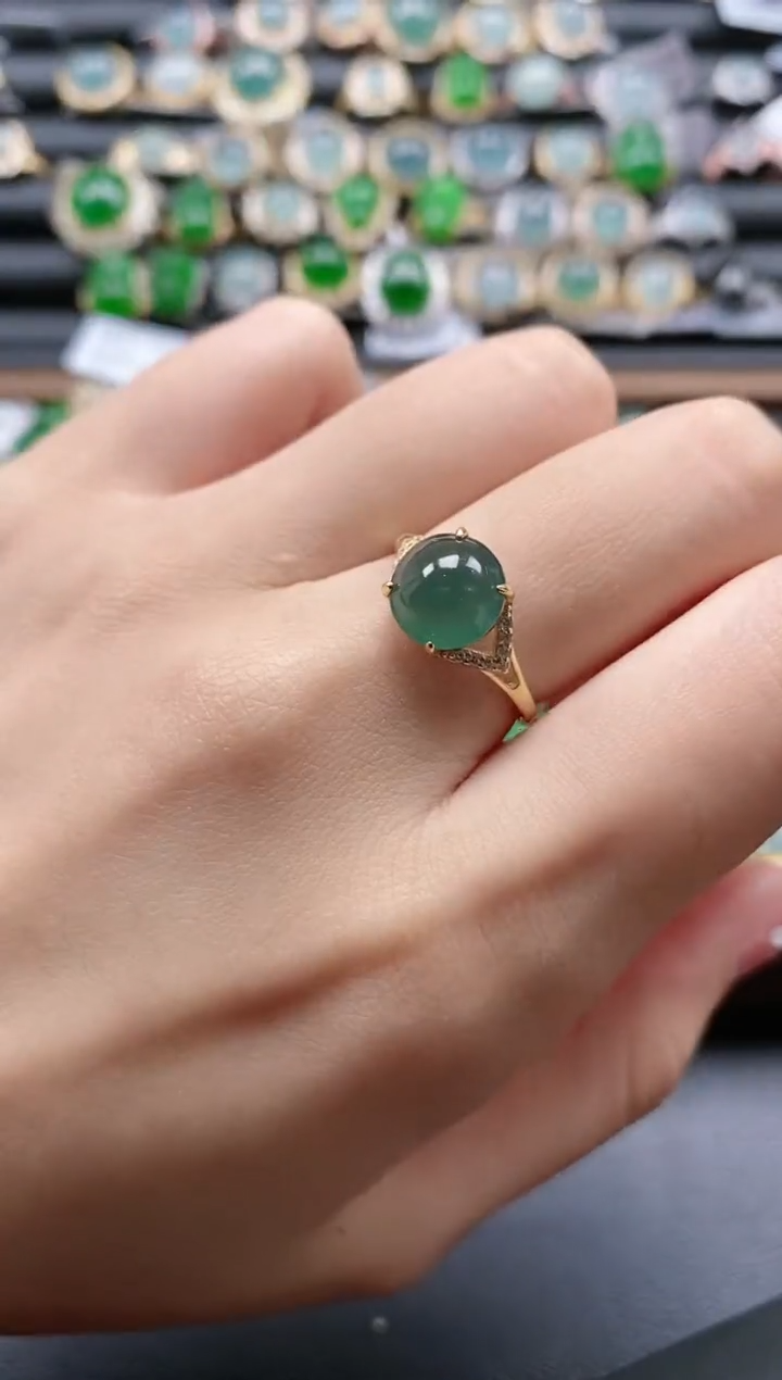 【闪购商品】翡翠戒指银S925镶嵌51511