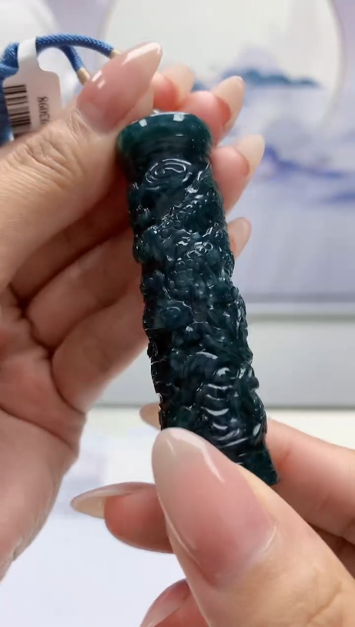 【闪购商品】定制翡翠未镶嵌4812MM-毛货挂件37