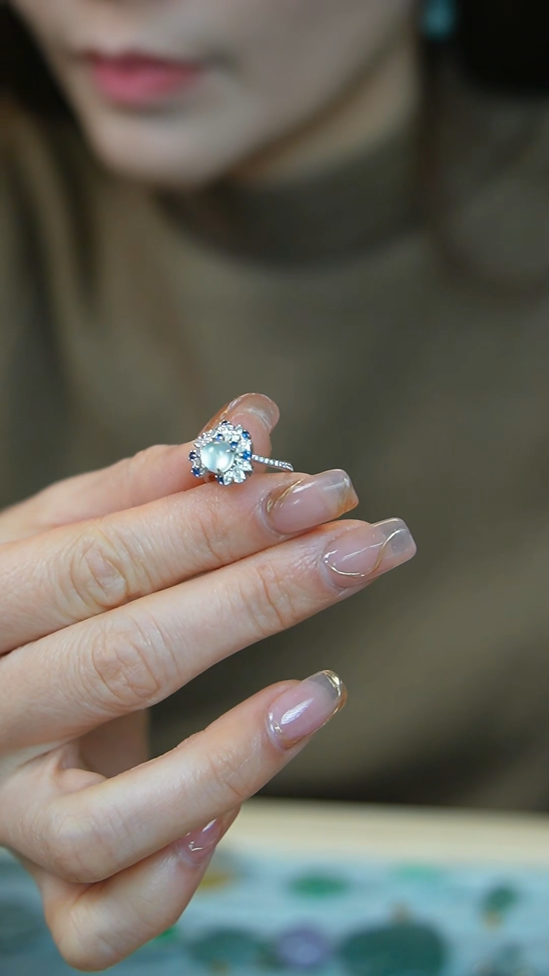 【闪购商品】翡翠戒指18K金镶嵌75号-戒指/姿/3